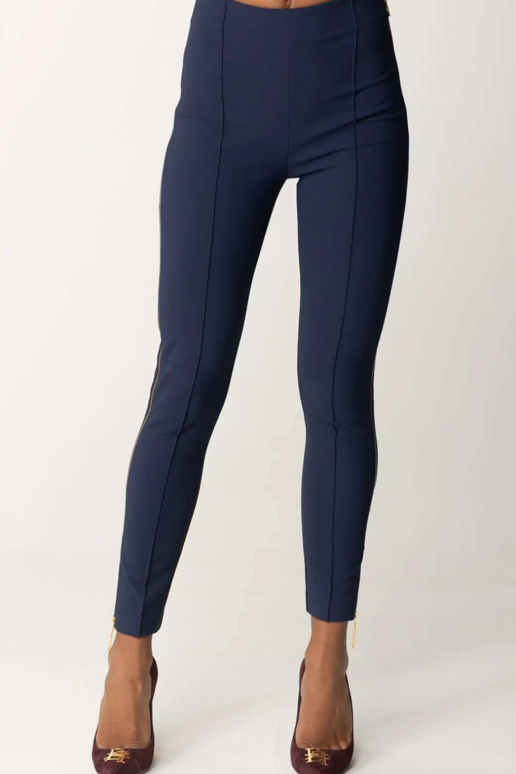 Donna Elisabetta Franchi Pantalone Dritto con Zip