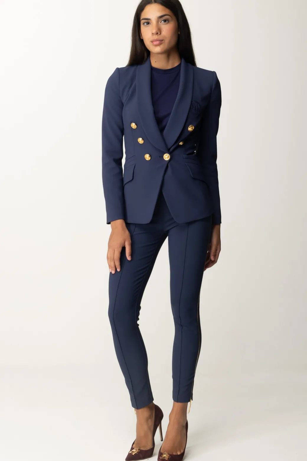 Donna Elisabetta Franchi Pantalone Dritto con Zip