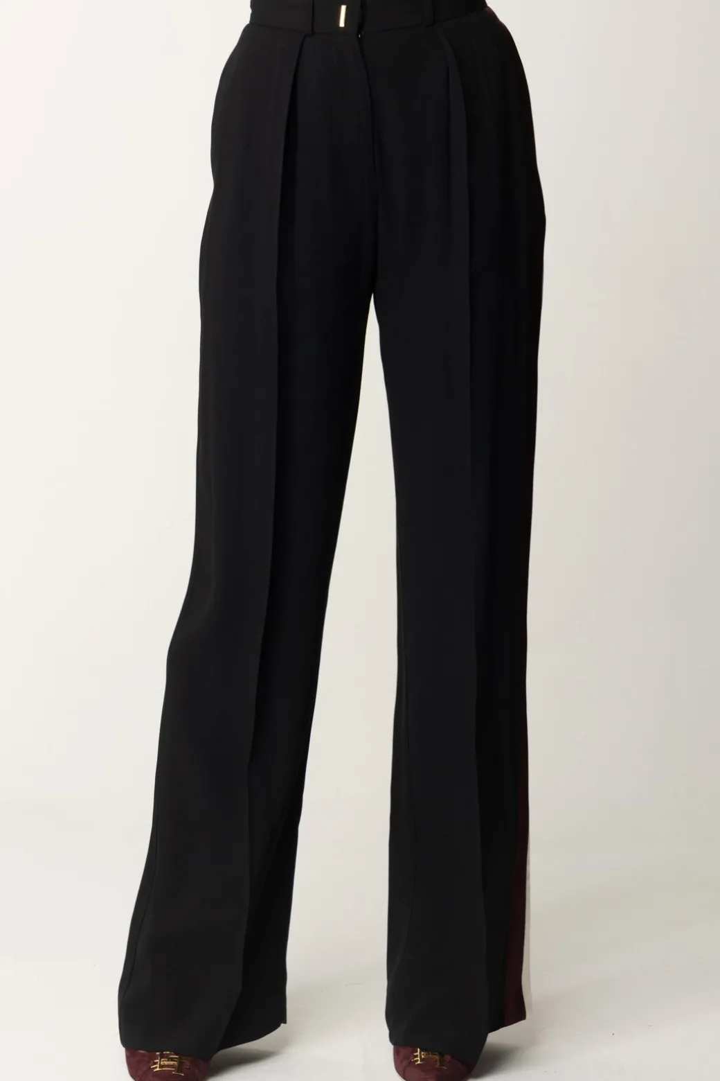 Donna Elisabetta Franchi Pantalone Dritto In Crêpe Enver Satin