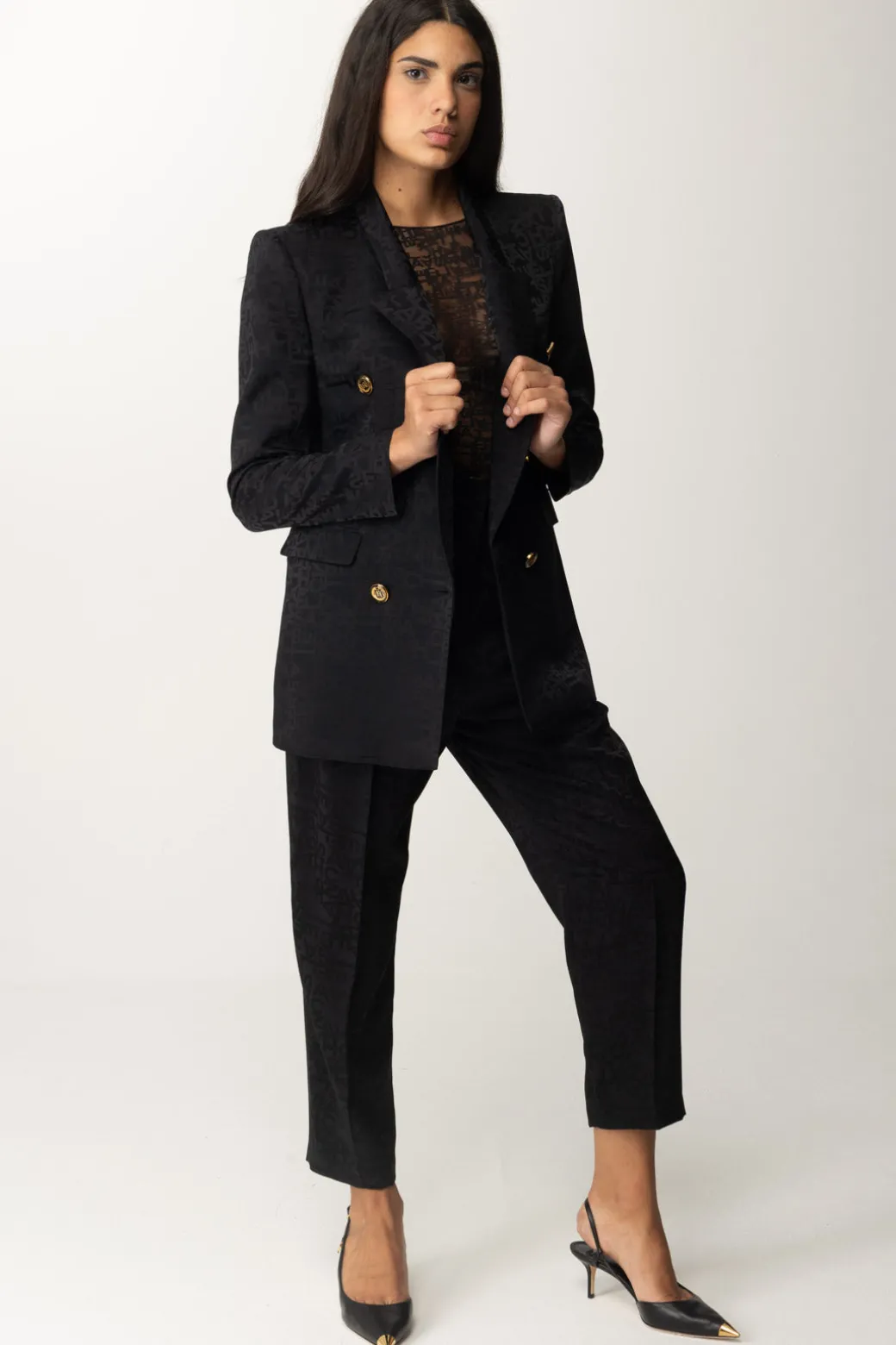 Donna Elisabetta Franchi Pantalone Dritto In Crêpe