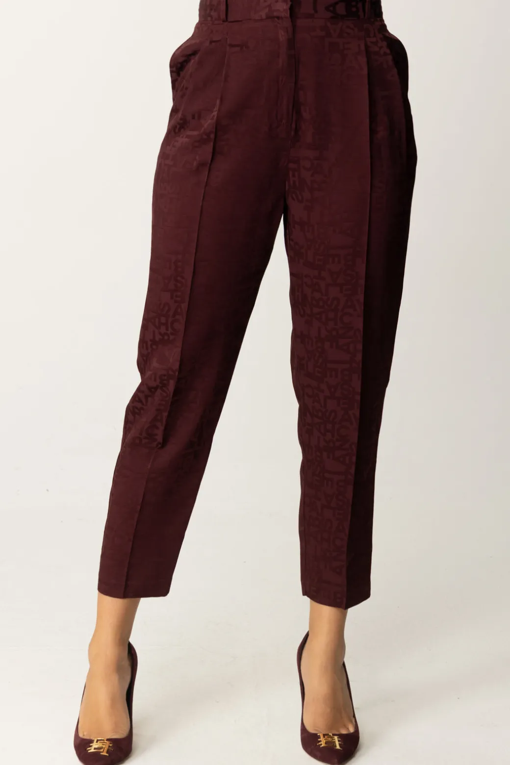 Donna Elisabetta Franchi Pantalone Dritto In Crêpe