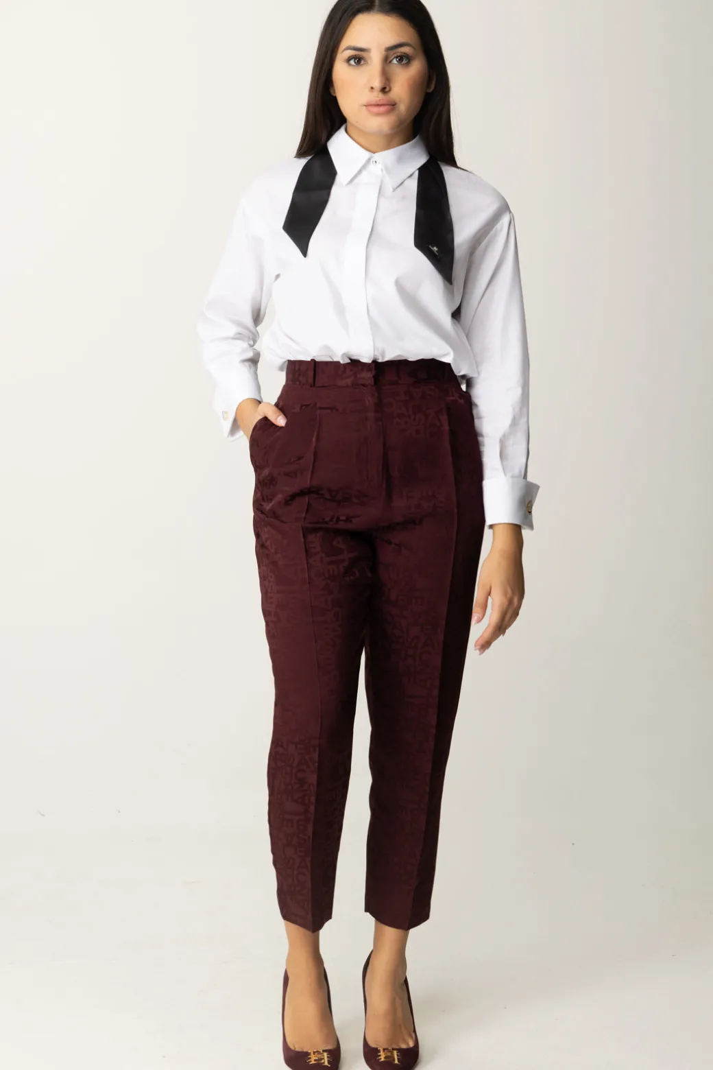 Donna Elisabetta Franchi Pantalone Dritto In Crêpe