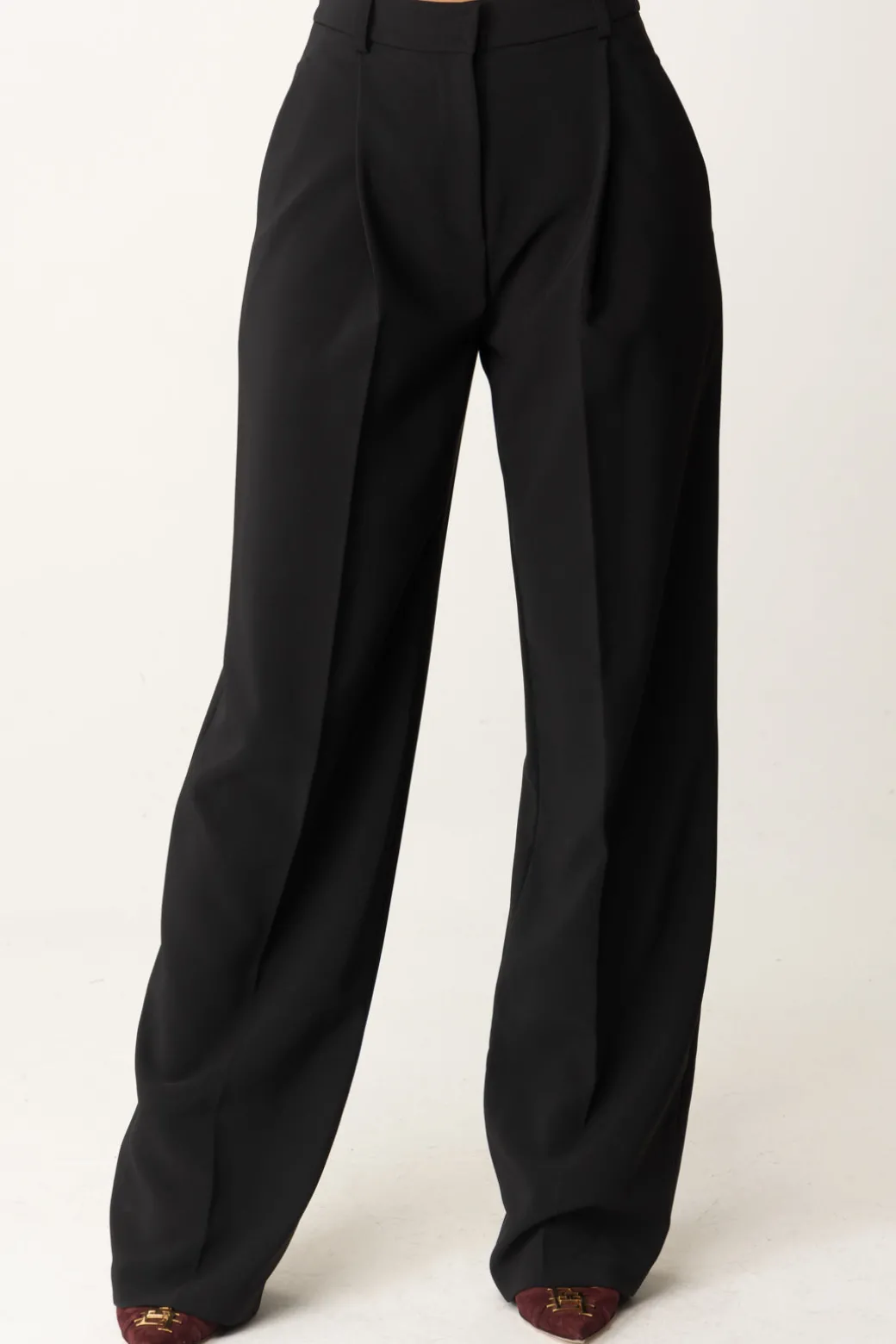 Donna Elisabetta Franchi Pantalone Gamba Dritta con Pinces
