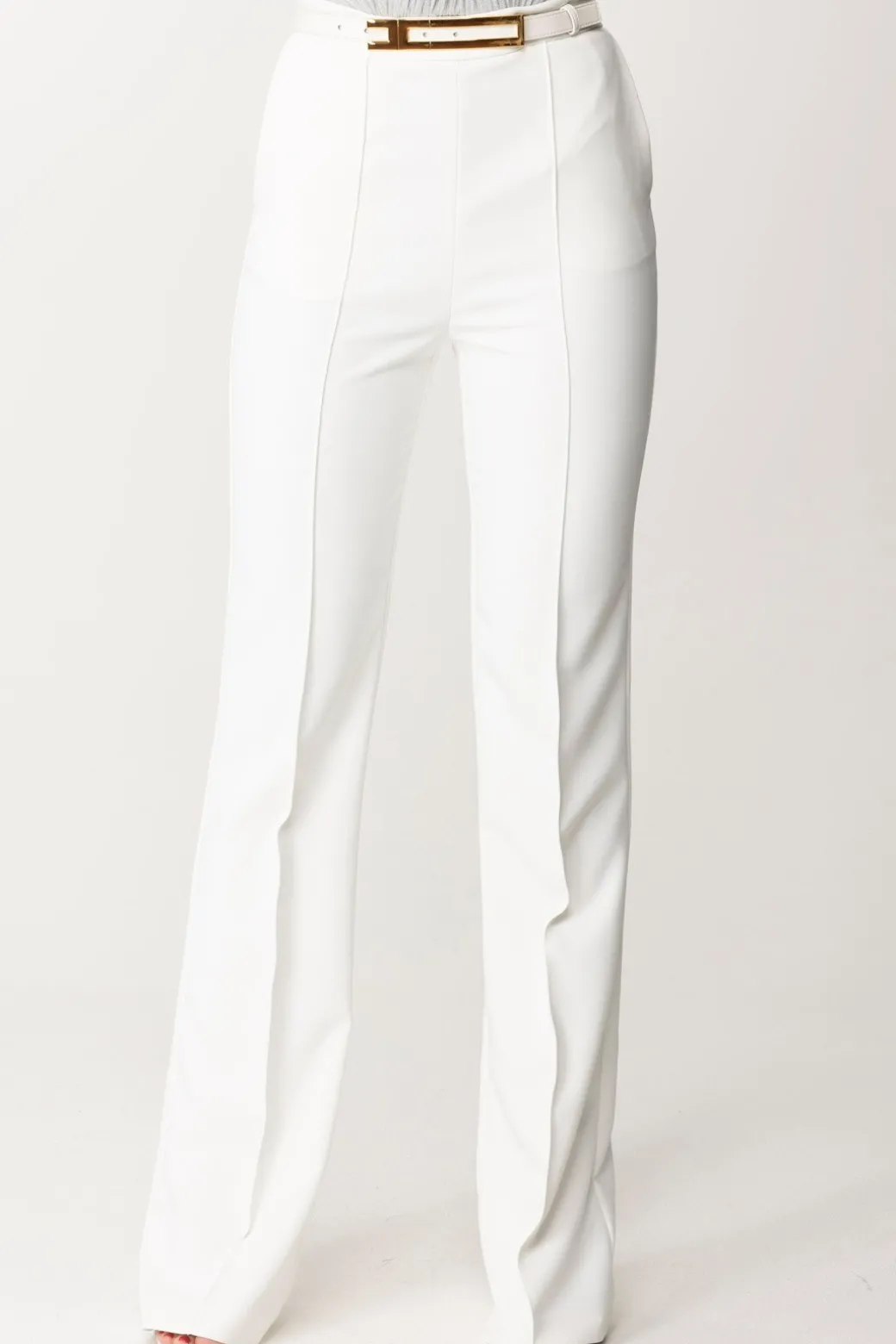 Donna Elisabetta Franchi Pantalone In Crêpe con Cintura