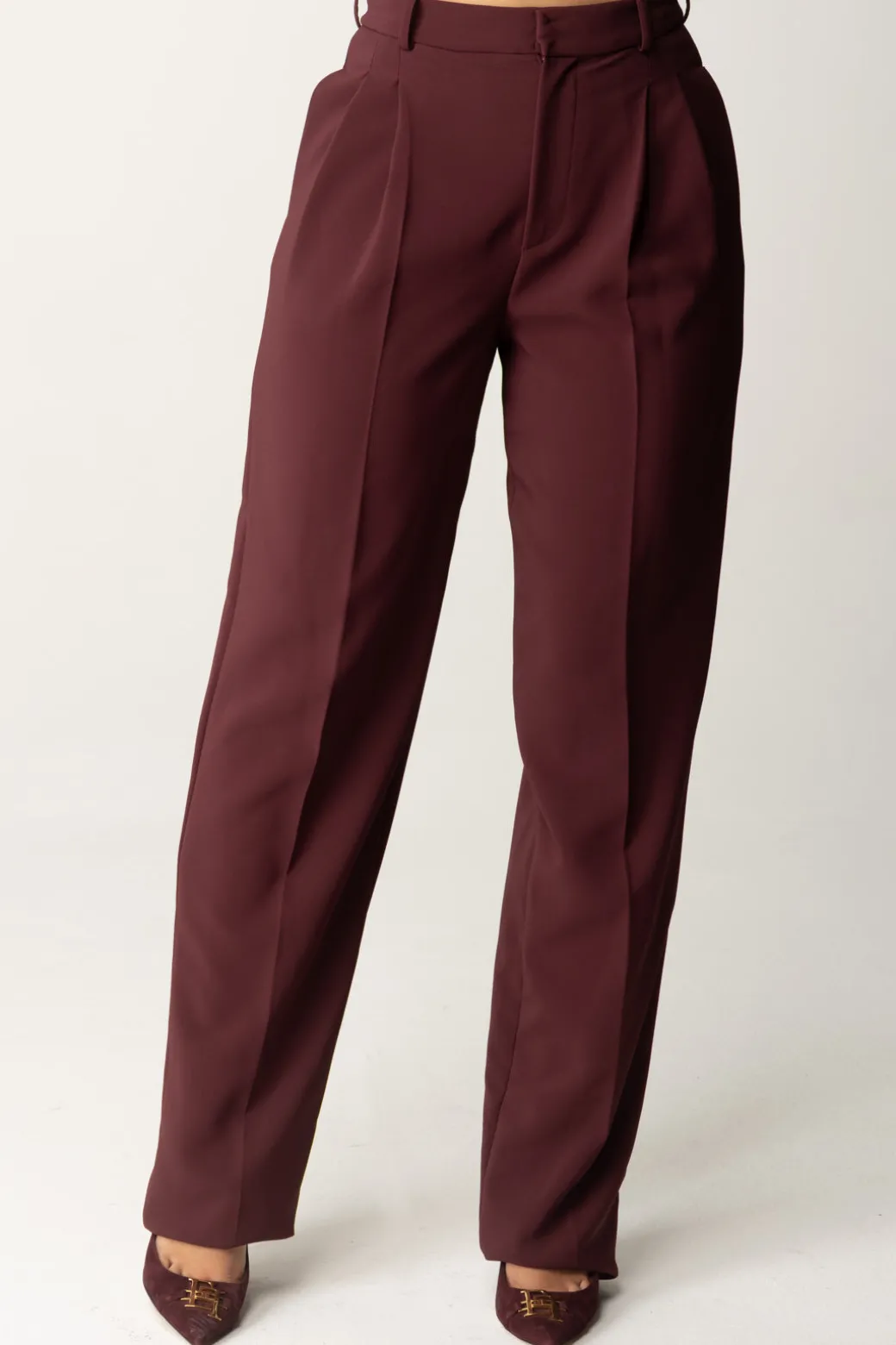 Donna Elisabetta Franchi Pantaloni Classici con Doppia Pinces