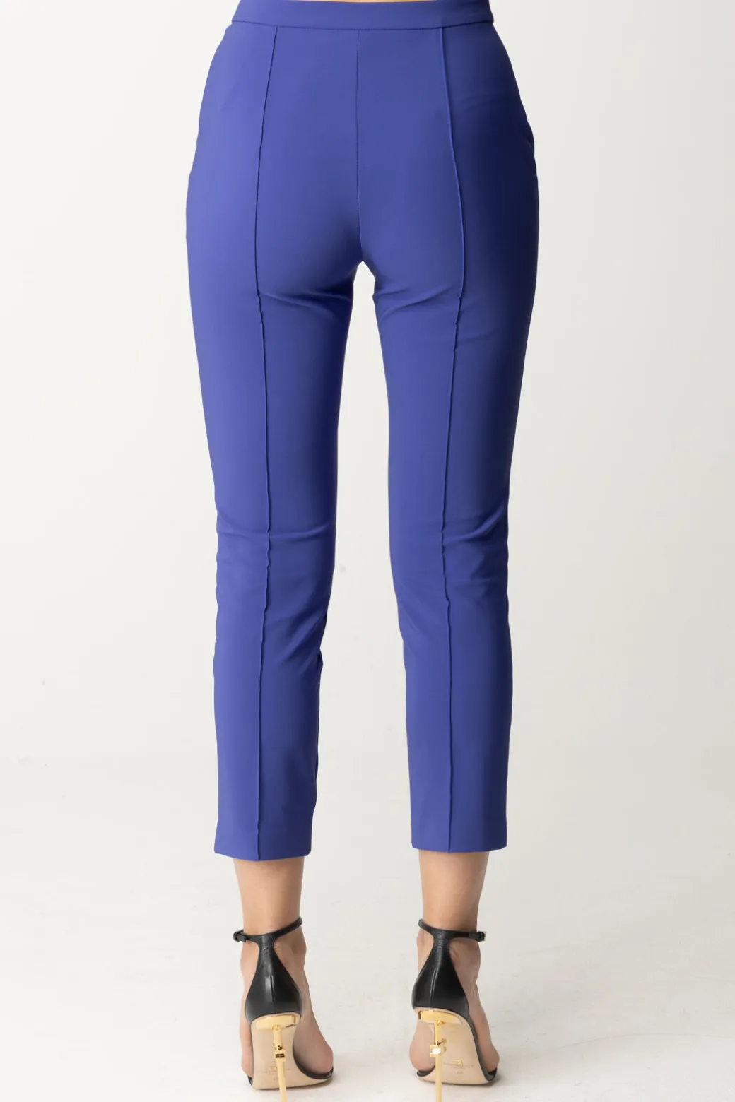 Donna Elisabetta Franchi Pantaloni con Piping e Logo In Vita