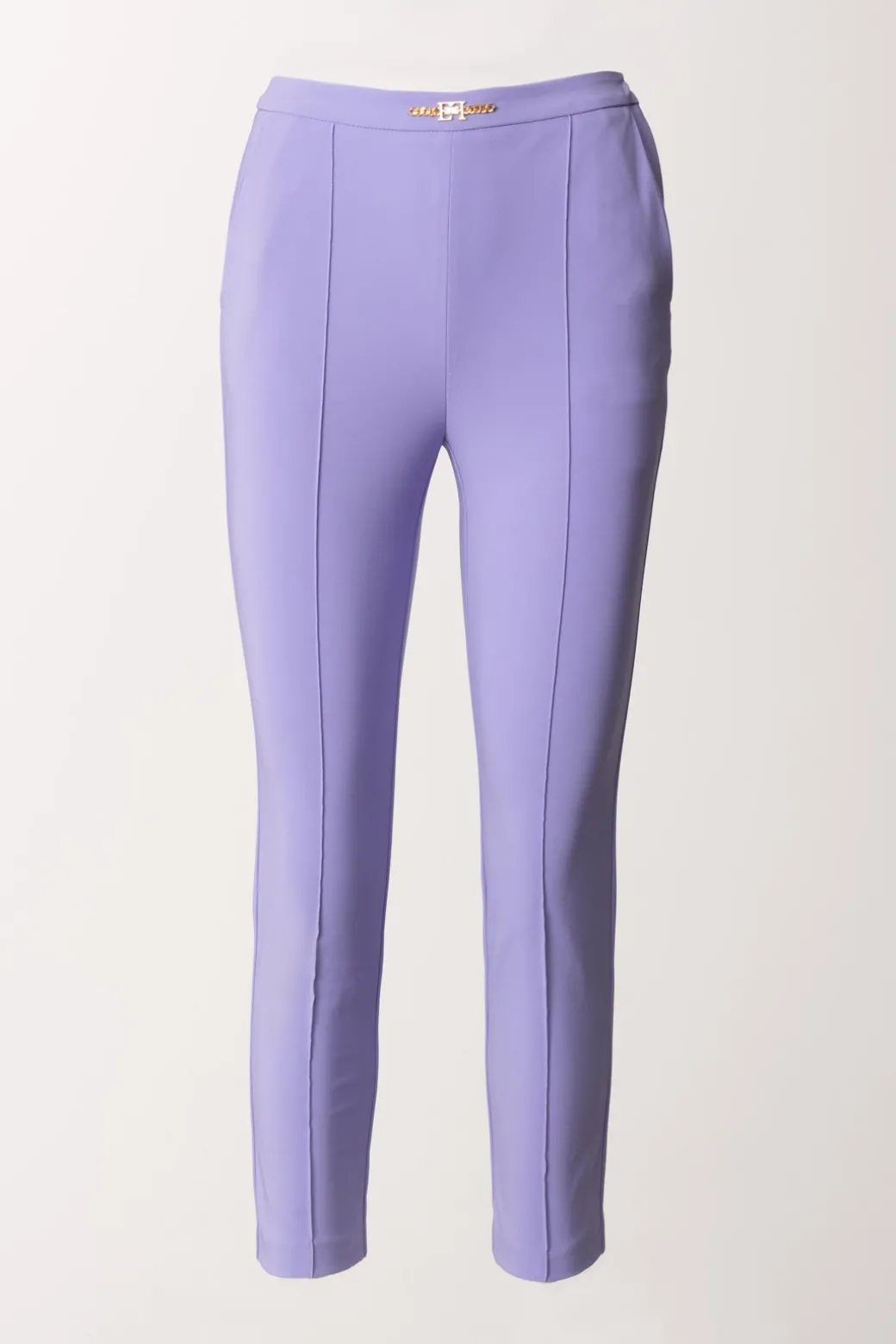 Donna Elisabetta Franchi Pantaloni con Piping e Logo In Vita