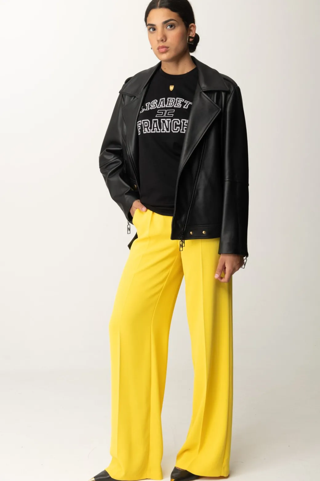 Donna Elisabetta Franchi Pantaloni Dritti a Gampa Ampia