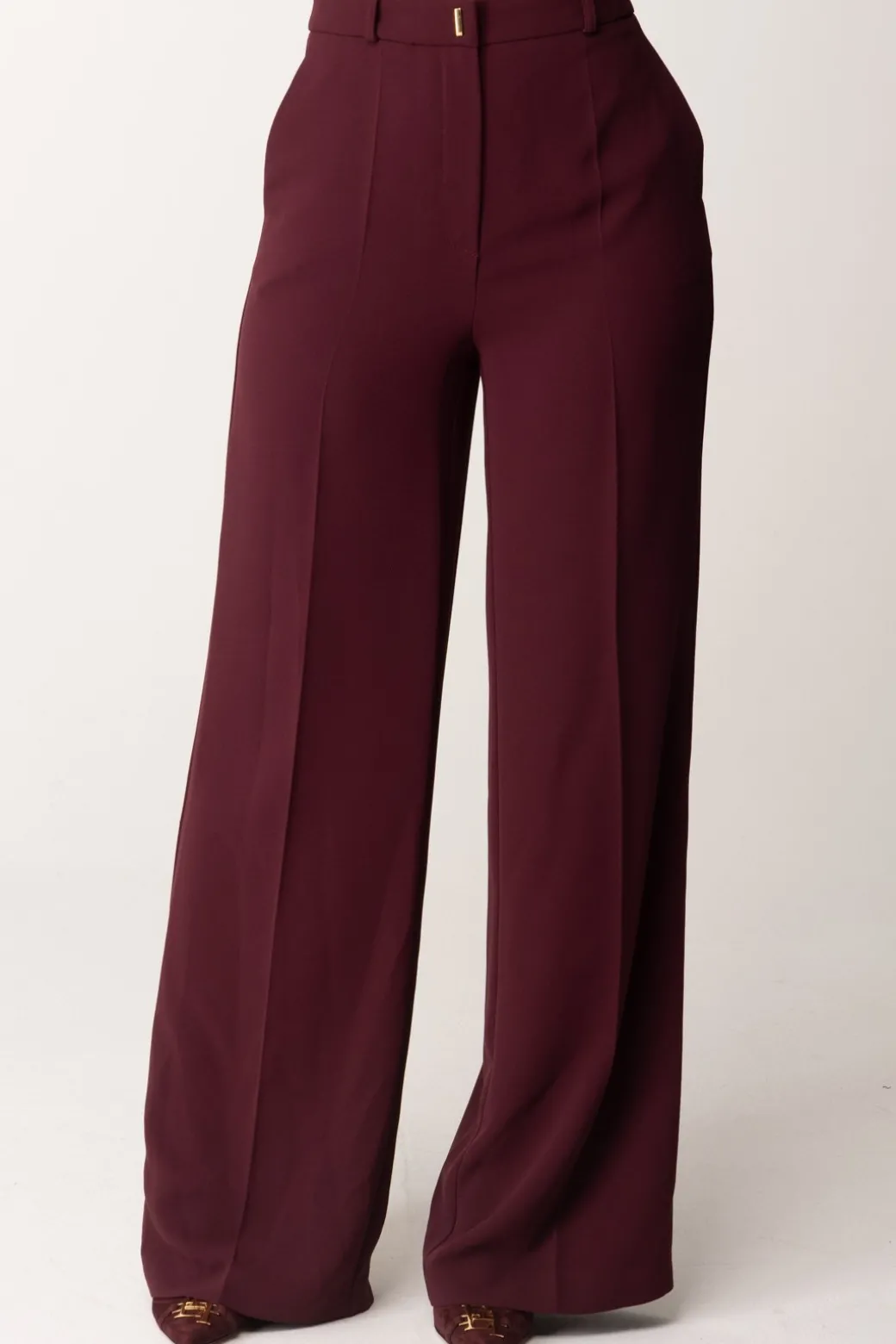 Donna Elisabetta Franchi Pantaloni Dritti a Gampa Ampia