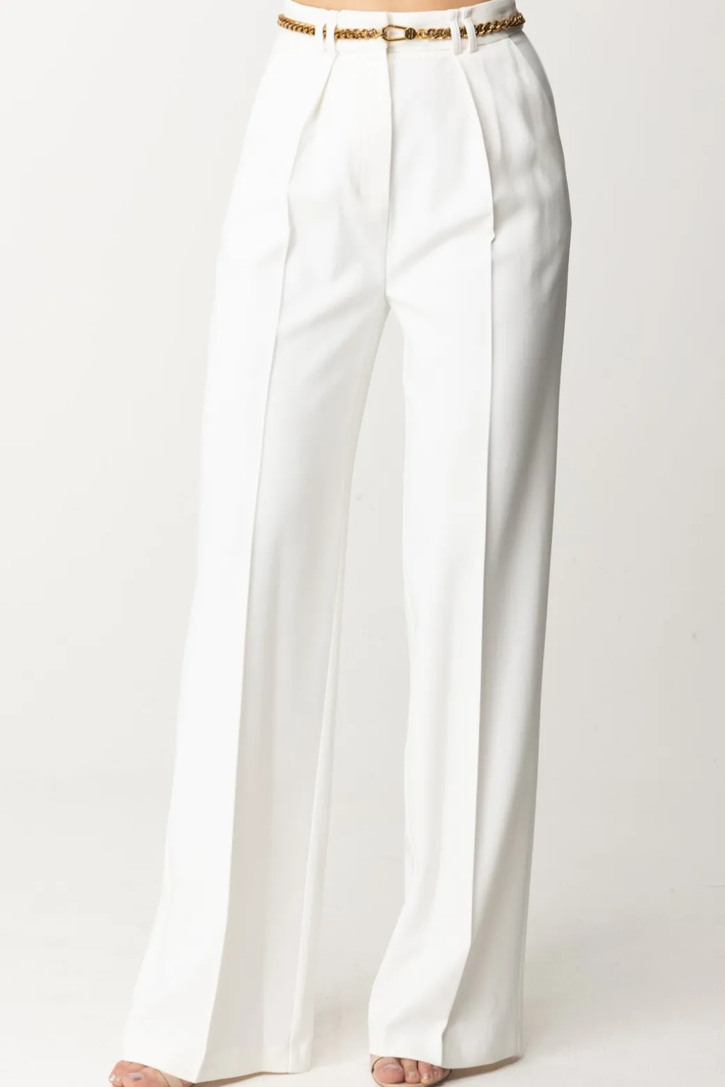 Donna Elisabetta Franchi Pantaloni Dritti con Cintura