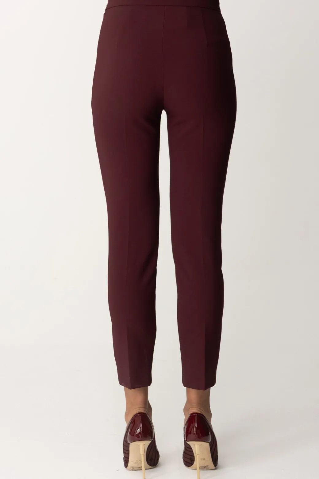 Donna Elisabetta Franchi Pantaloni Dritti con Fascione con Logo