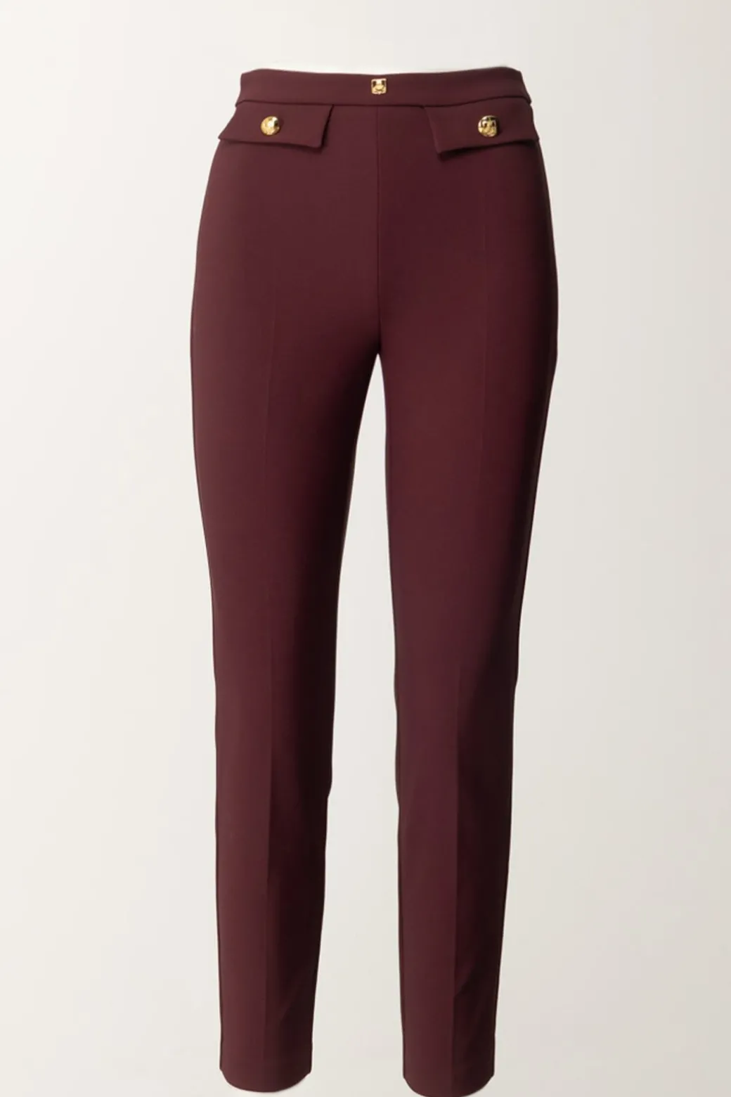 Donna Elisabetta Franchi Pantaloni Dritti con Fascione con Logo