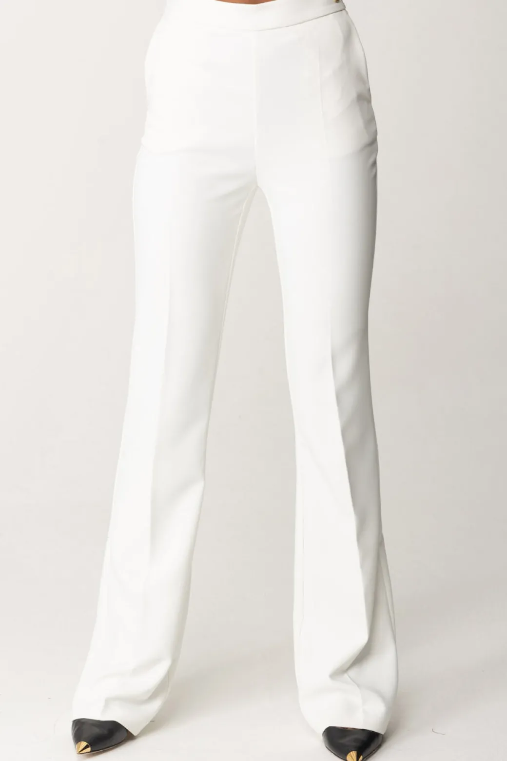 Donna Elisabetta Franchi Pantaloni Flared con Logo In Vita