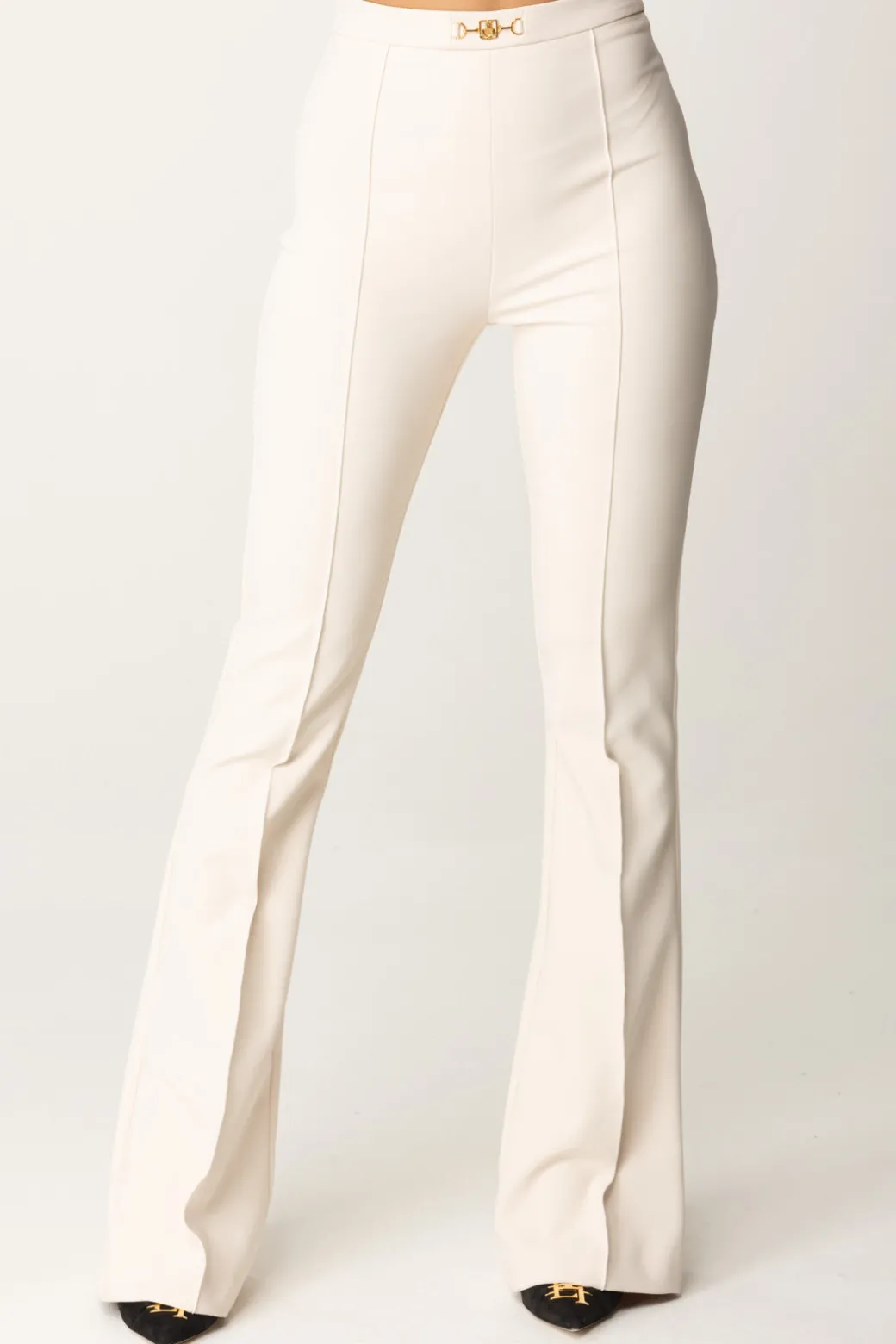 Donna Elisabetta Franchi Pantaloni In Crepe Stretch con Morsetto In Vita