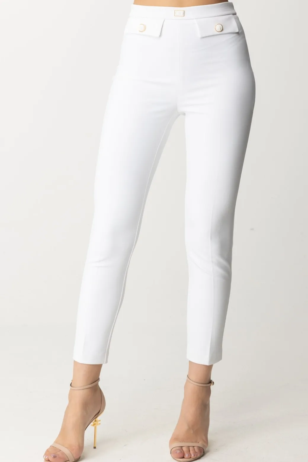 Donna Elisabetta Franchi Pantaloni In Crepe Stretch con Patte