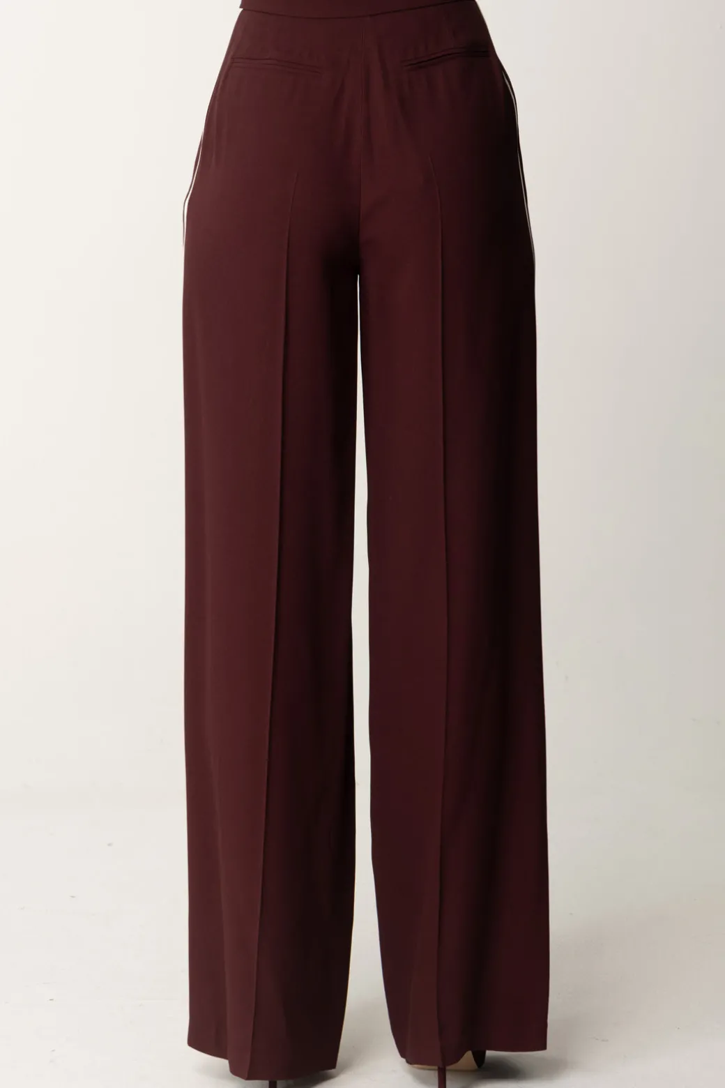 Donna Elisabetta Franchi Pantaloni Palazzo In Satin con Morsetto