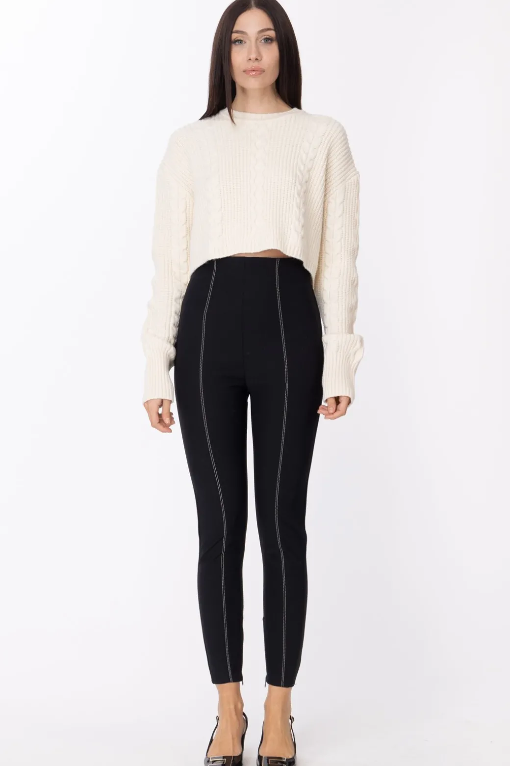 Donna Elisabetta Franchi Pantaloni Super Skinny con Cintura In Vernice