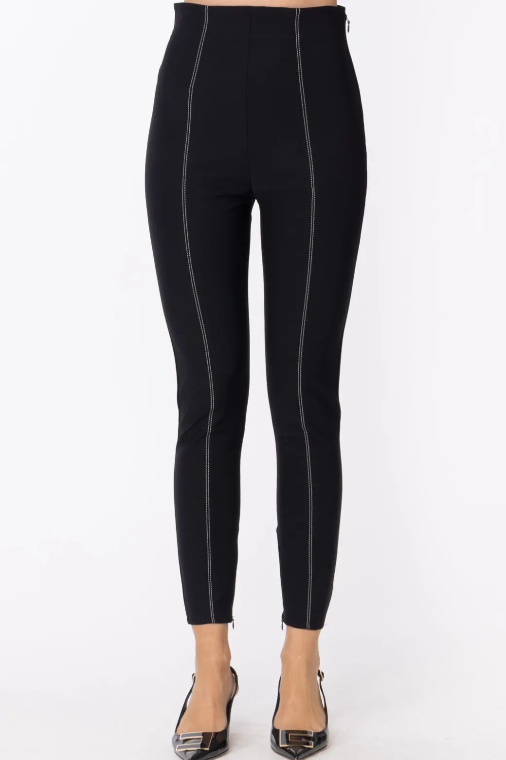 Donna Elisabetta Franchi Pantaloni Super Skinny con Cintura In Vernice