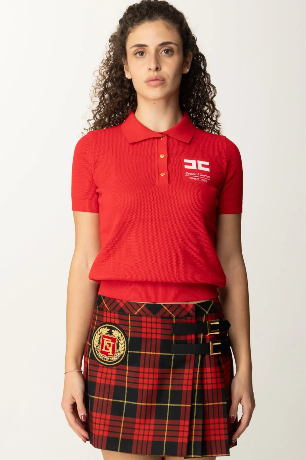 Donna Elisabetta Franchi Polo In Maglia con Logo Special Series