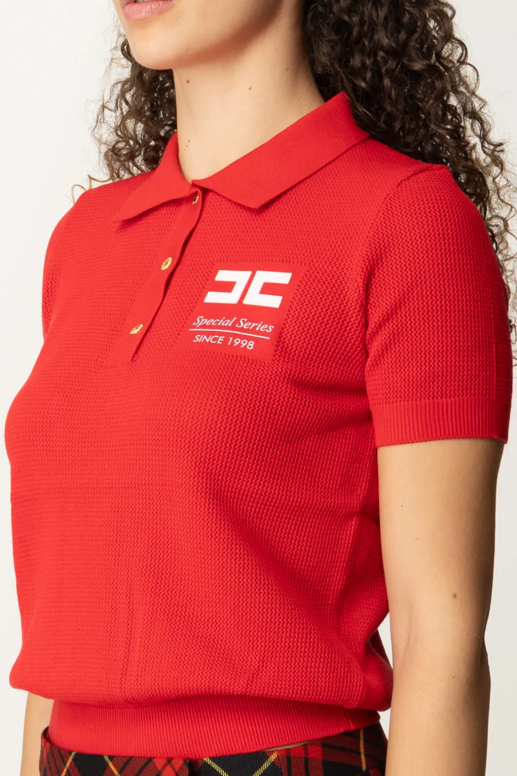 Donna Elisabetta Franchi Polo In Maglia con Logo Special Series