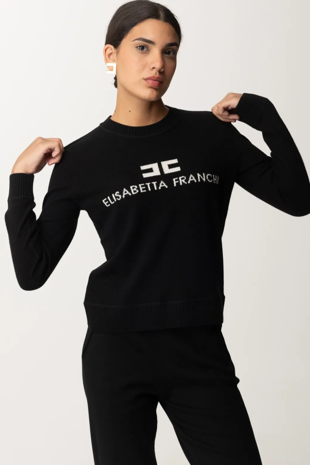 Donna Elisabetta Franchi Pullover In Misto Cashmere