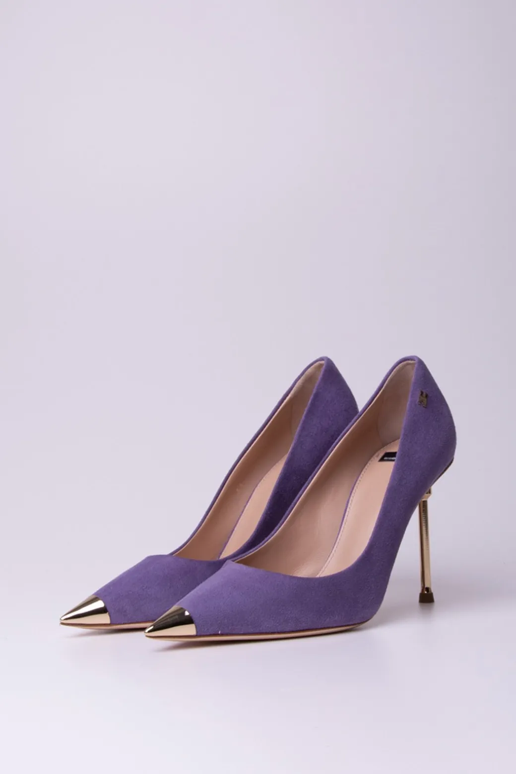 Donna Elisabetta Franchi Pumps Scamosciate con Tacco Gold