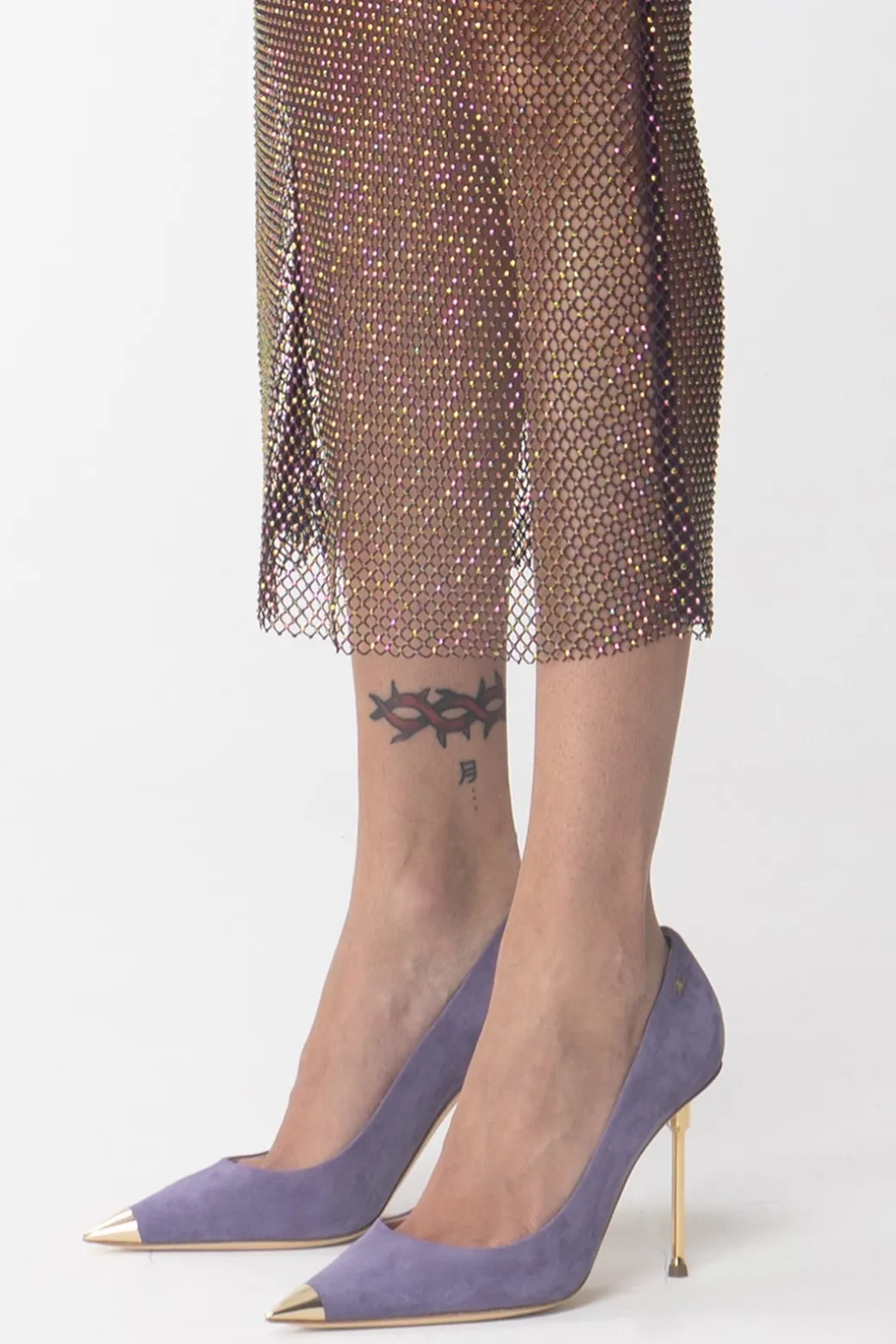 Donna Elisabetta Franchi Pumps Scamosciate con Tacco Gold