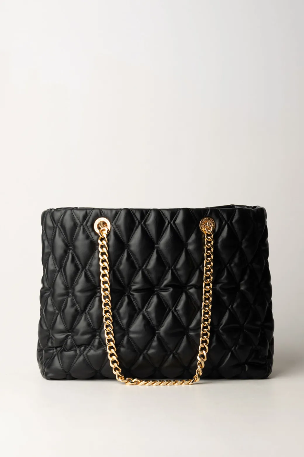 Donna Elisabetta Franchi Shopper In Tessuto Embossed con Manici In Catena