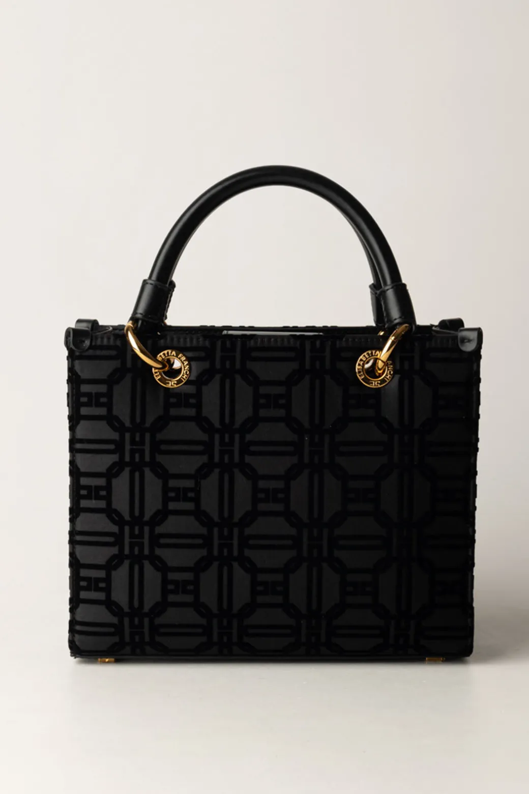 Donna Elisabetta Franchi Shopper Mini In Tessuto Flock con Charms