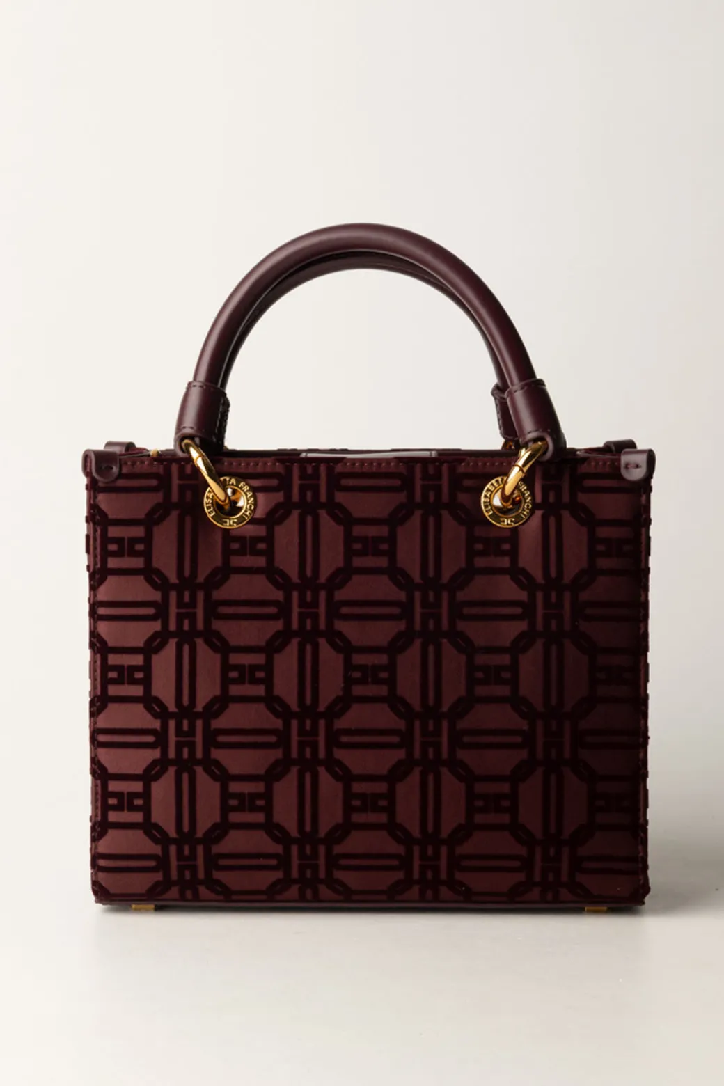 Donna Elisabetta Franchi Shopper Mini In Tessuto Flock con Charms