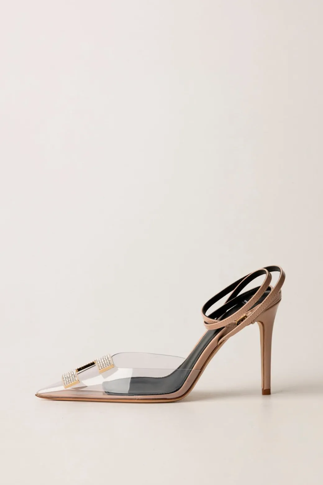 Donna Elisabetta Franchi Slingback con Pvc e Logo Strass