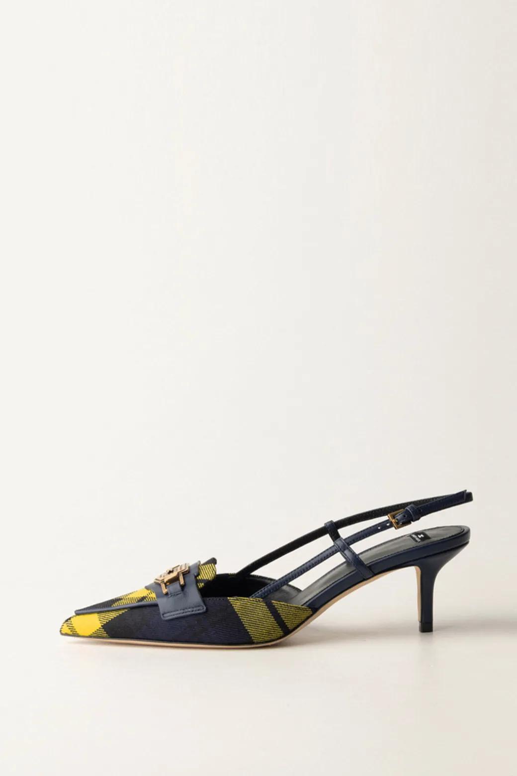 Donna Elisabetta Franchi Slingback In Tartan con Morsetto