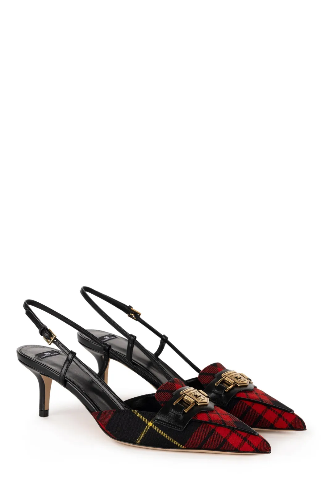 Donna Elisabetta Franchi Slingback In Tartan con Morsetto