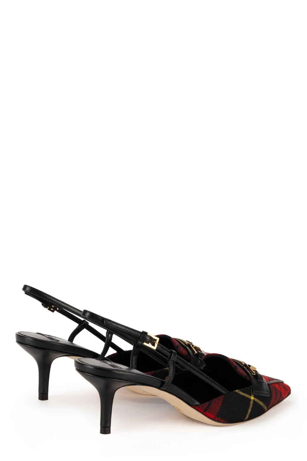 Donna Elisabetta Franchi Slingback In Tartan con Morsetto