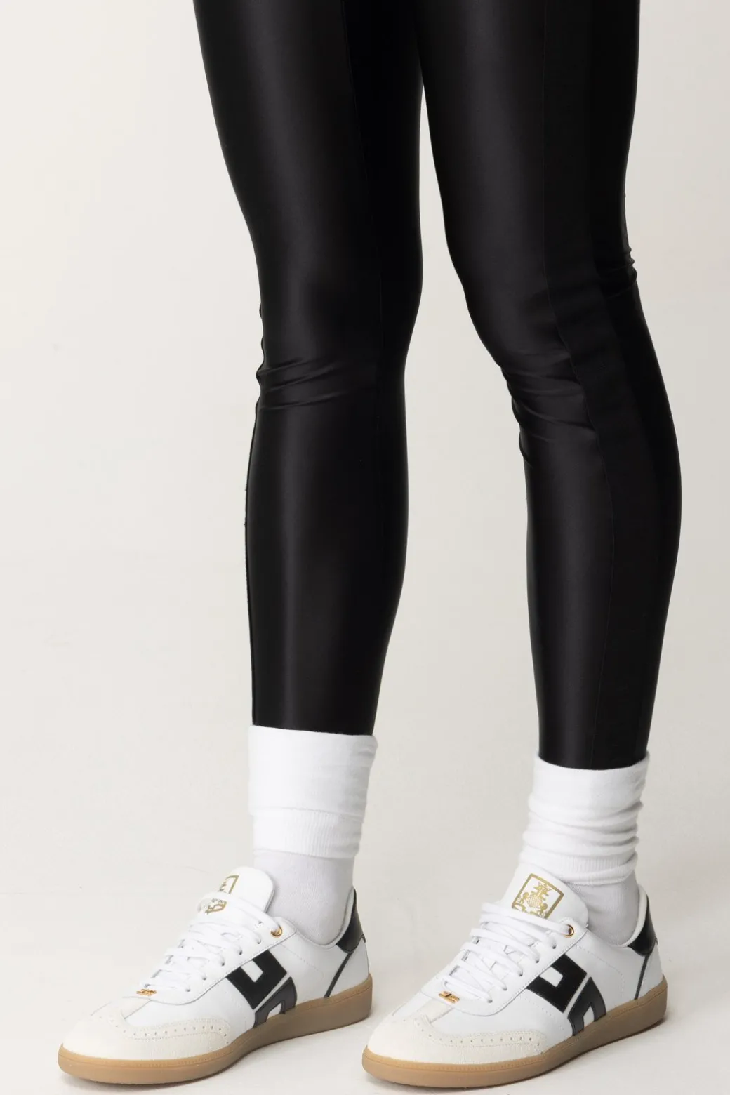 Donna Elisabetta Franchi Sneakers In Pelle con Logo a Contrasto