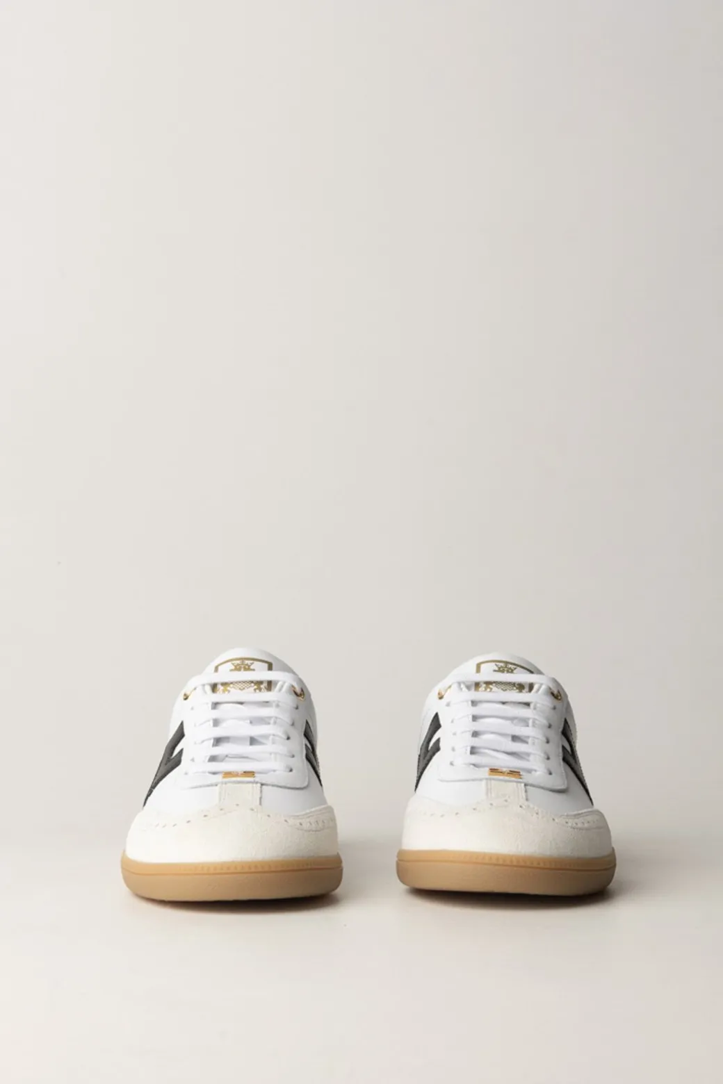 Donna Elisabetta Franchi Sneakers In Pelle con Logo a Contrasto