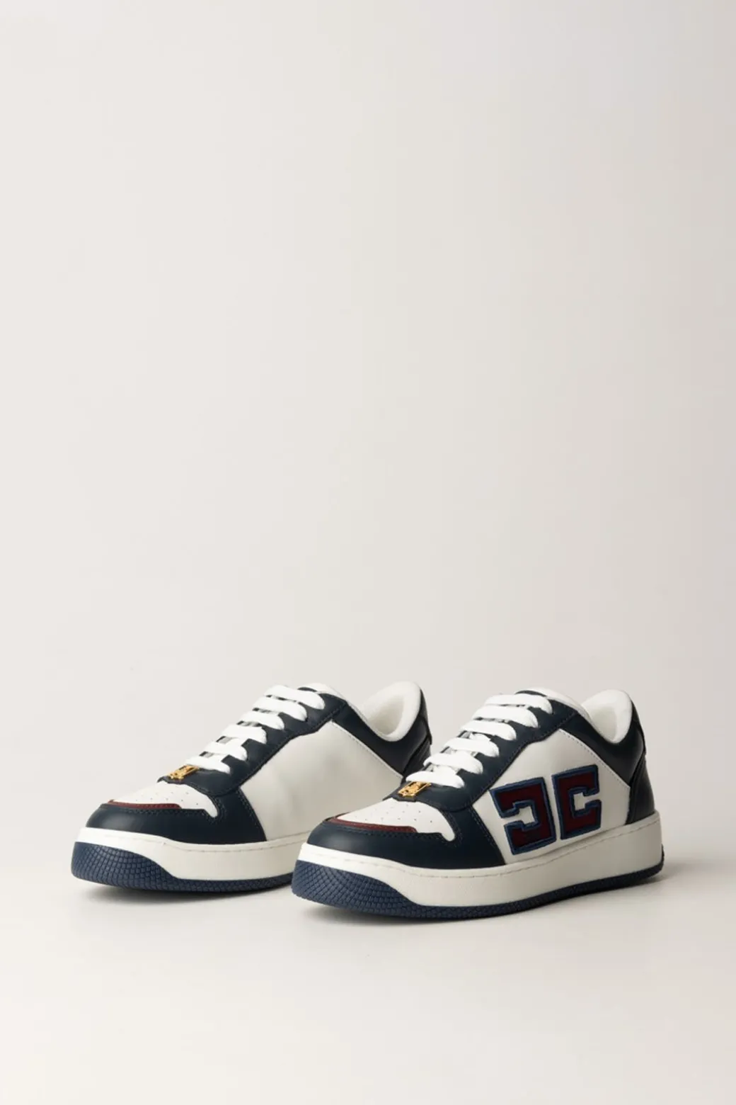 Donna Elisabetta Franchi Sneakers In Pelle con Logo Doppia C