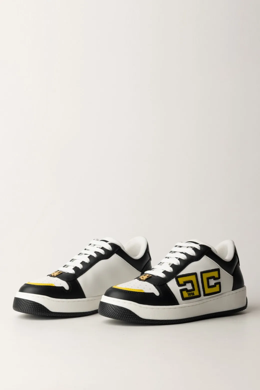 Donna Elisabetta Franchi Sneakers In Pelle con Logo Doppia C