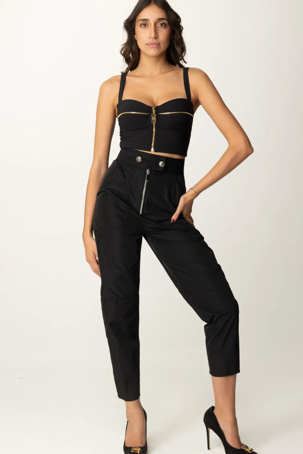 Donna Elisabetta Franchi Top Balconcino con Zip