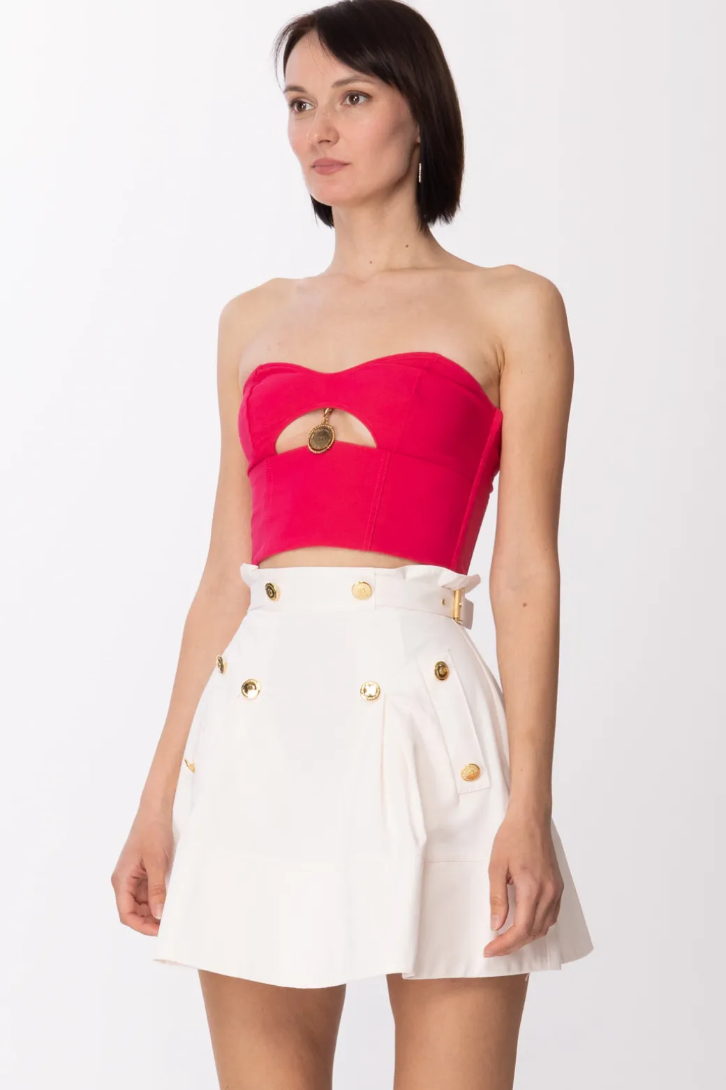 Donna Elisabetta Franchi Top con Ciondolo Moneta