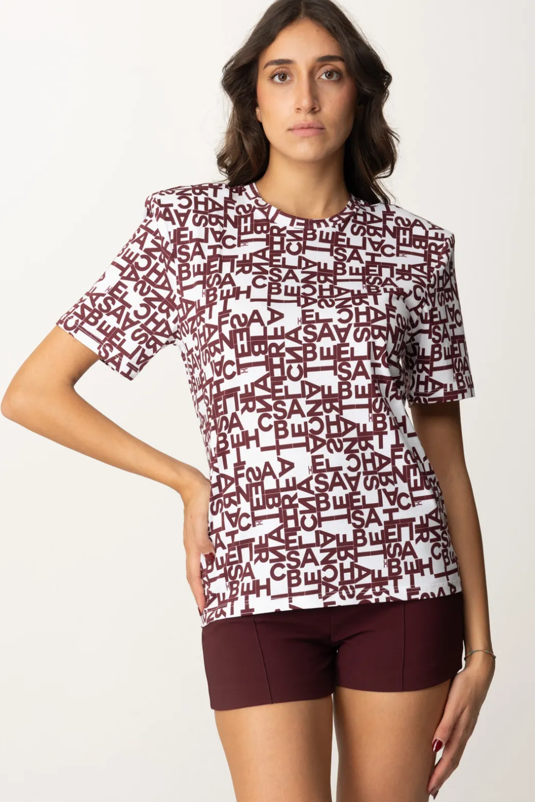 Donna Elisabetta Franchi T-shirt con Logo Lettering Piccolo