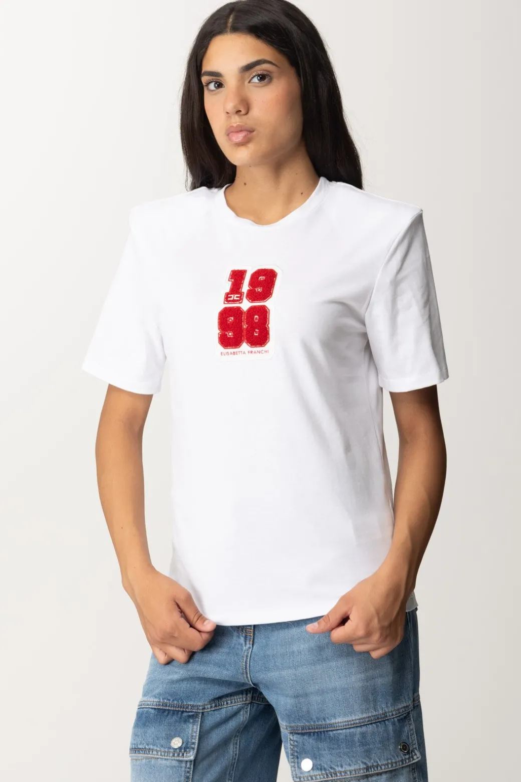 Donna Elisabetta Franchi T-shirt con Patch 1998
