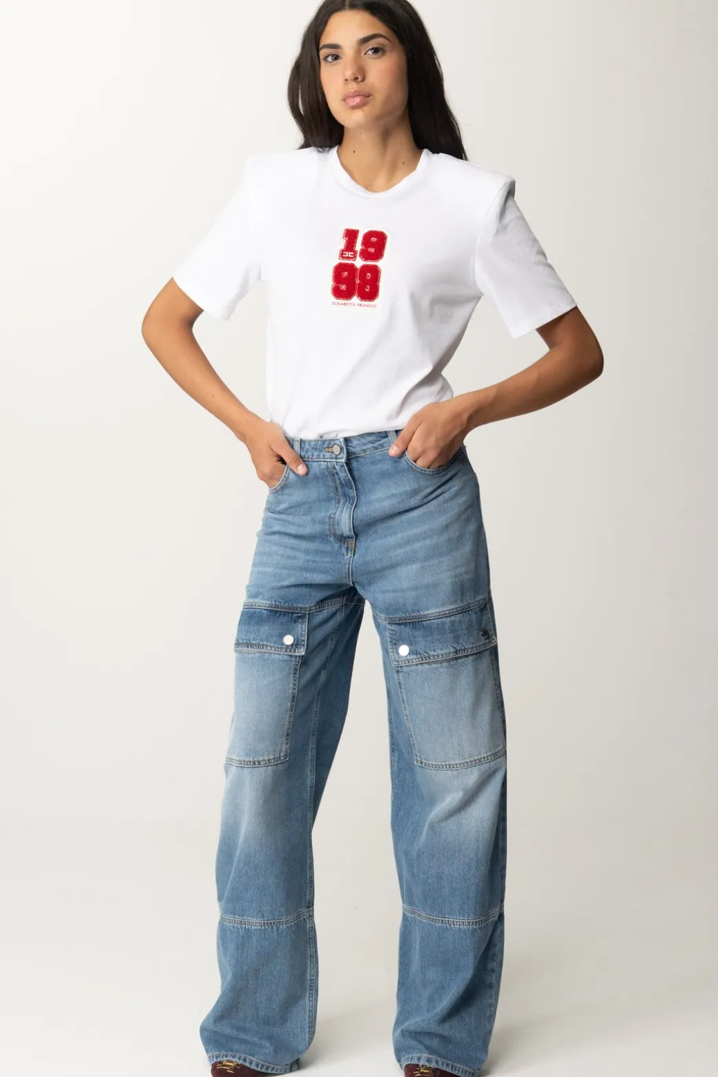 Donna Elisabetta Franchi T-shirt con Patch 1998