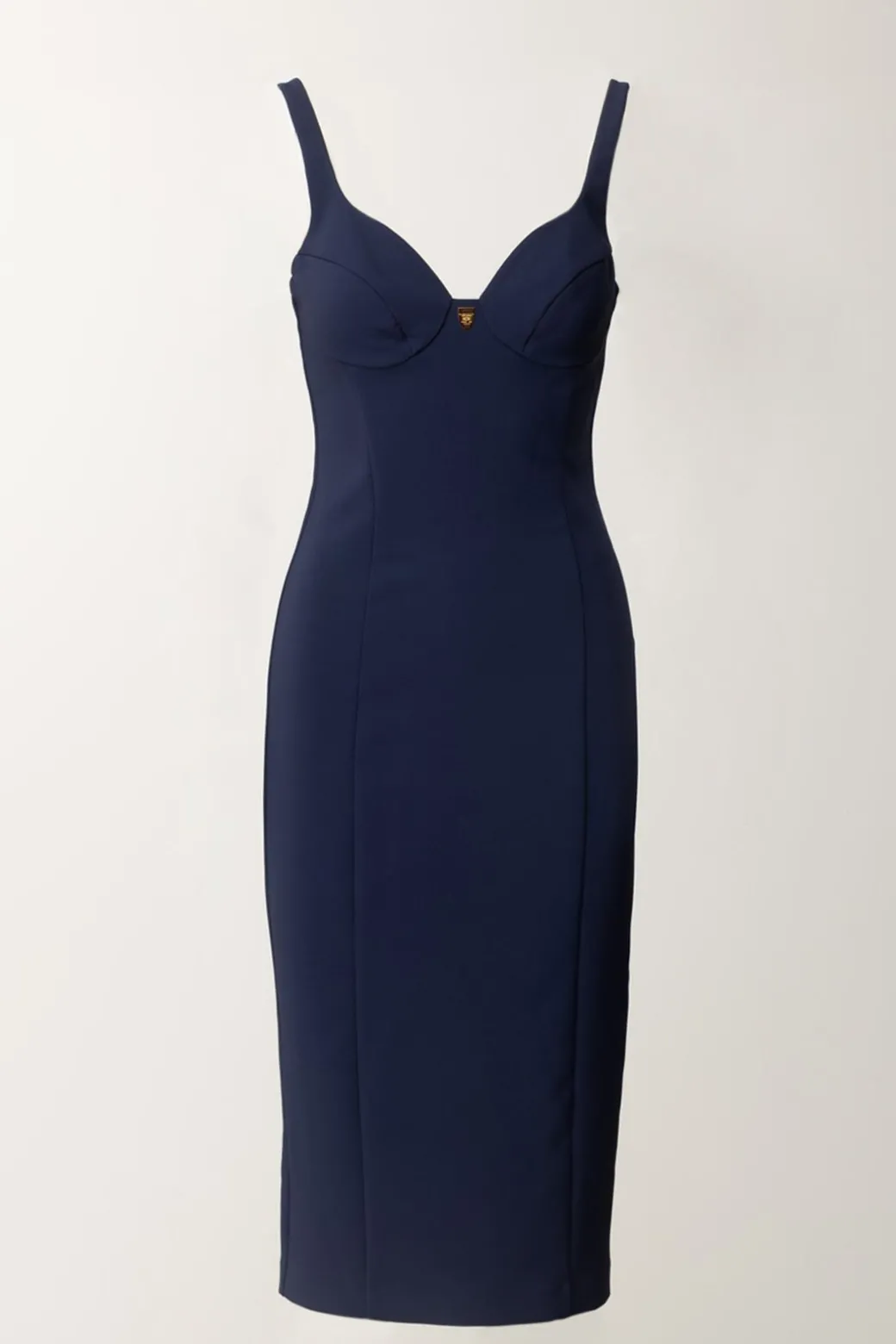 Donna Elisabetta Franchi Tubino Stretch Taglio Coppe e Charm