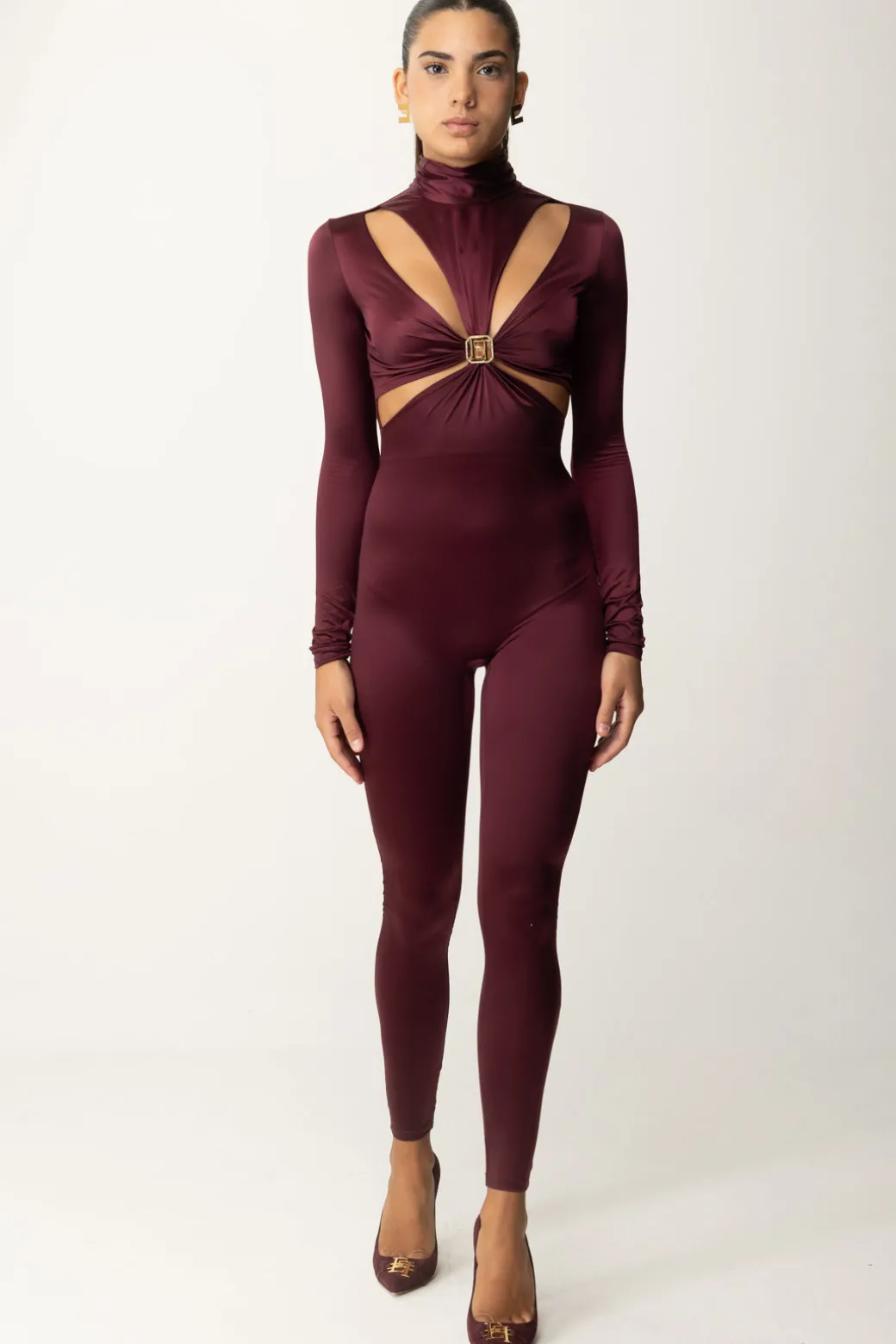 Donna Elisabetta Franchi Tuta In Lycra con Motivo Cut-out e Logo