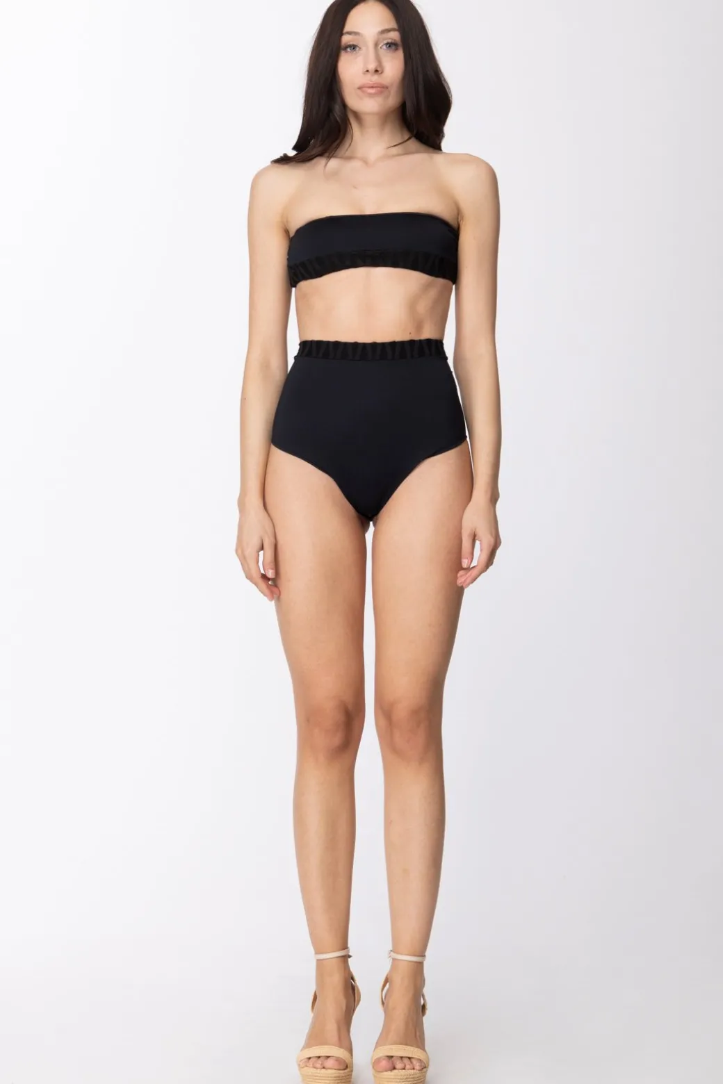 Donna Fk Bikini a Fascia con Slip a Vita Alta