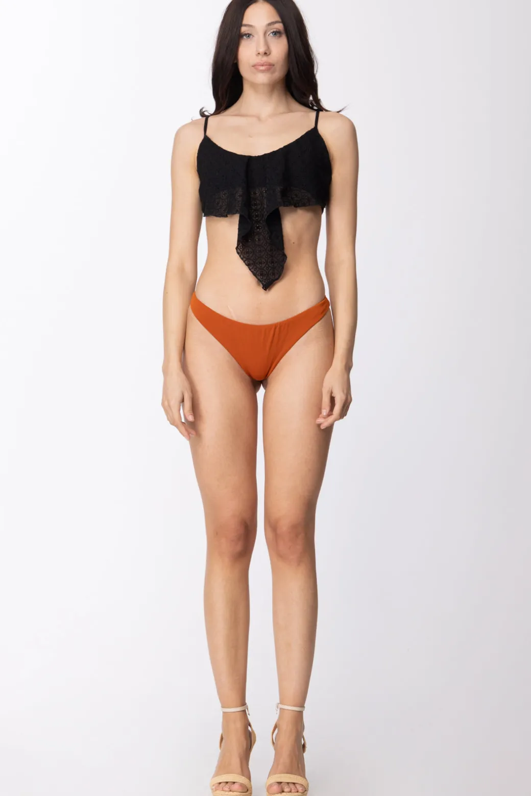 Donna Fk Bikini Due Pezzi Sopra Fascia con Pizzo San Gallo Slip Sul Fianco