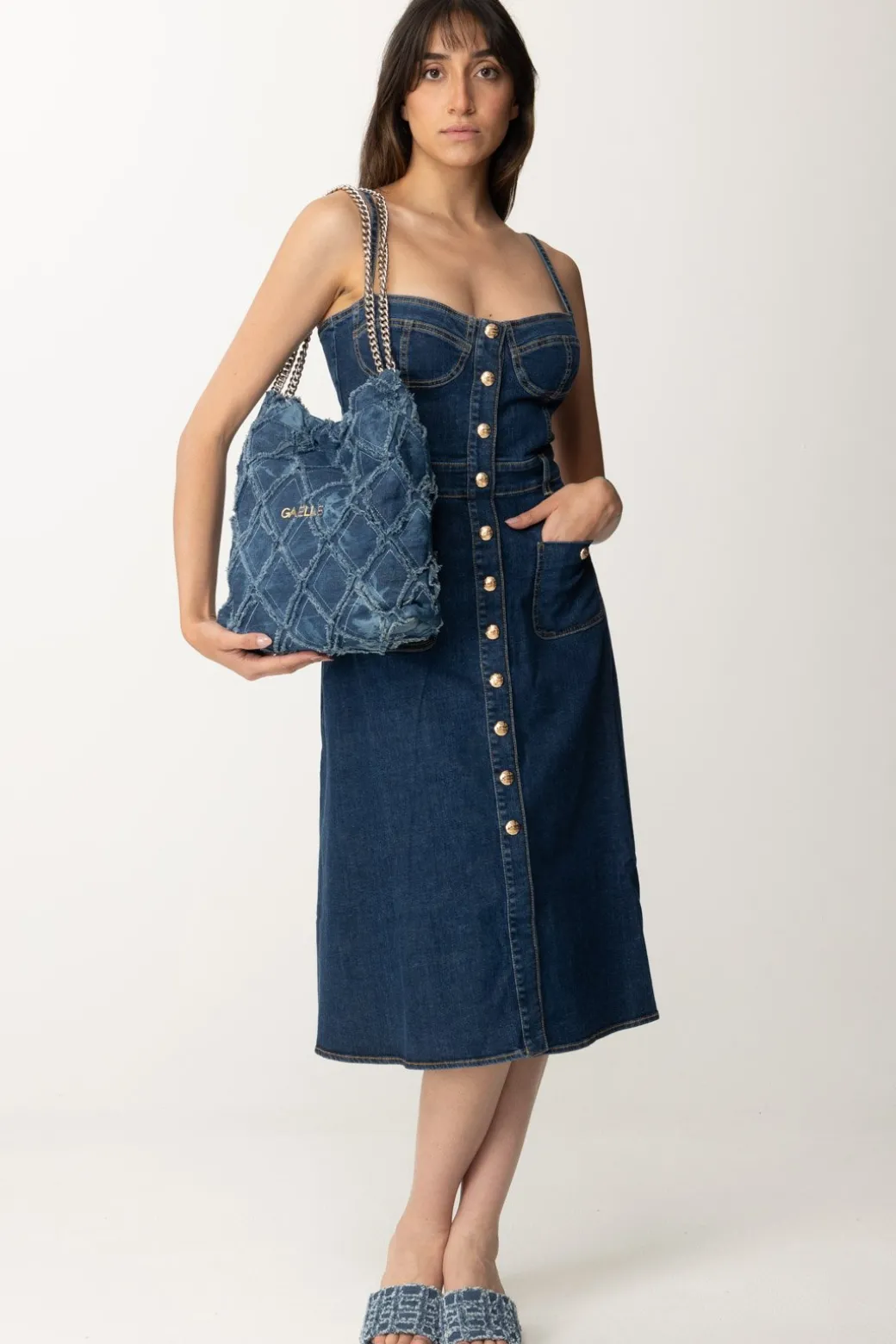 Donna Gaëlle Paris Abito Midi In Jeans