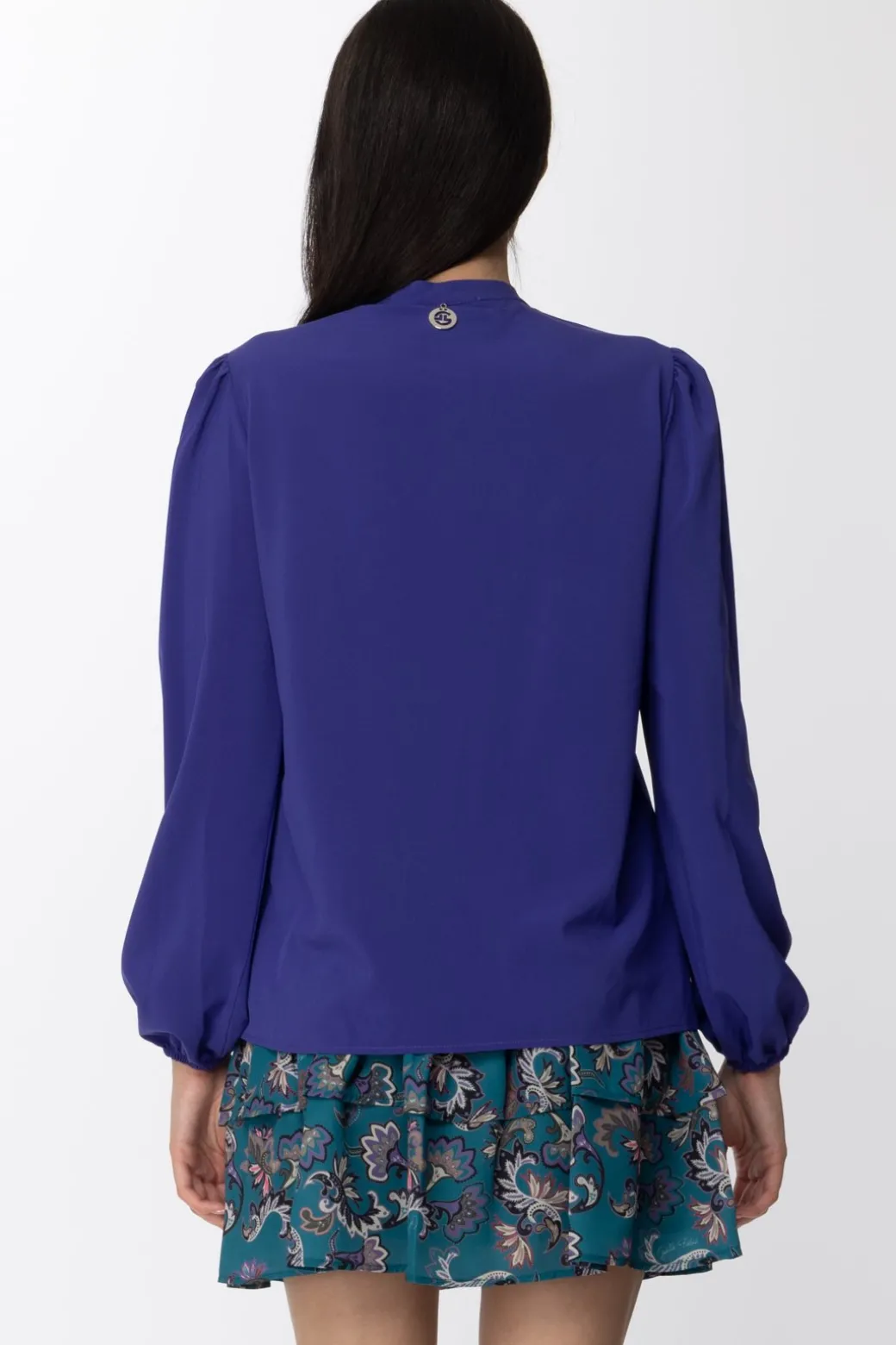 Donna Gaëlle Paris Blusa In Georgette con Rouches e Fusciacca