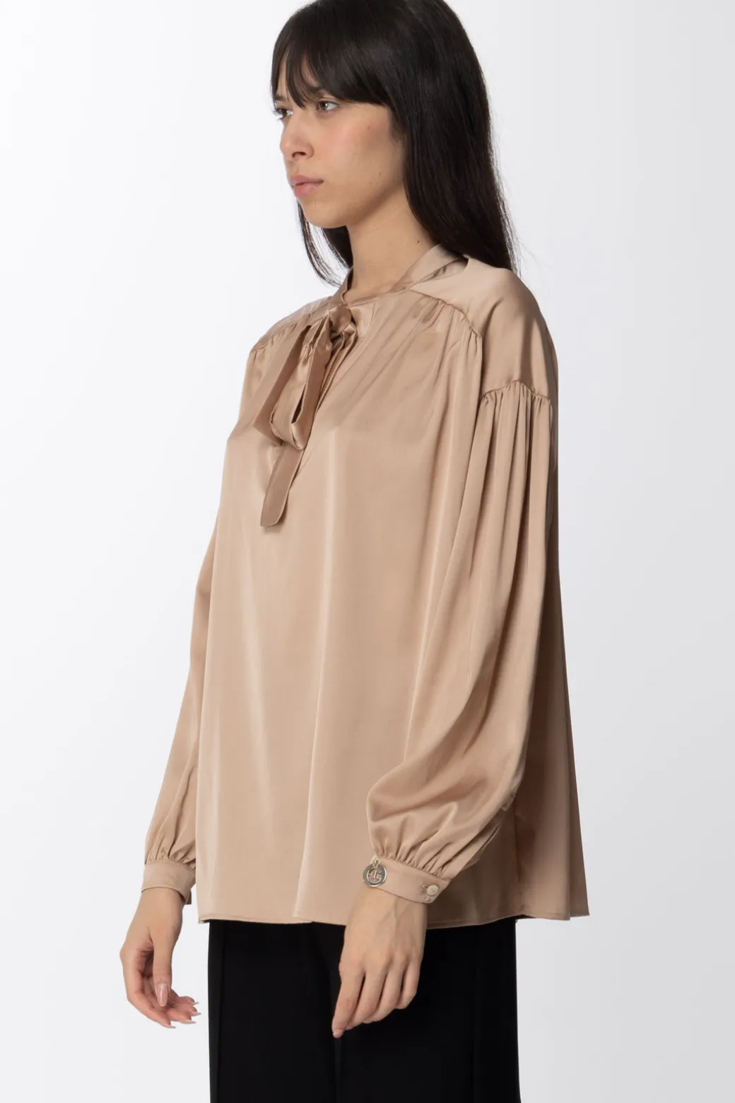 Donna Gaëlle Paris Blusa In Raso con Fiocco